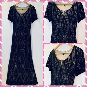 Black & Beige Cutout Maxi Dress sz 8 🌴